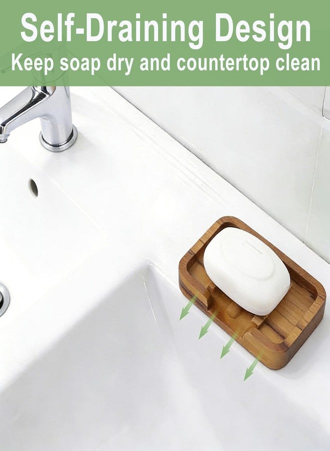 HTB Self Draining Soap Dish by HTB,Teak Wood Soap Holder,Sponge Holder for Kitchen,Soap Saver for Shower, Bathroom, Sink, Kitchen and Countertop - Image 2