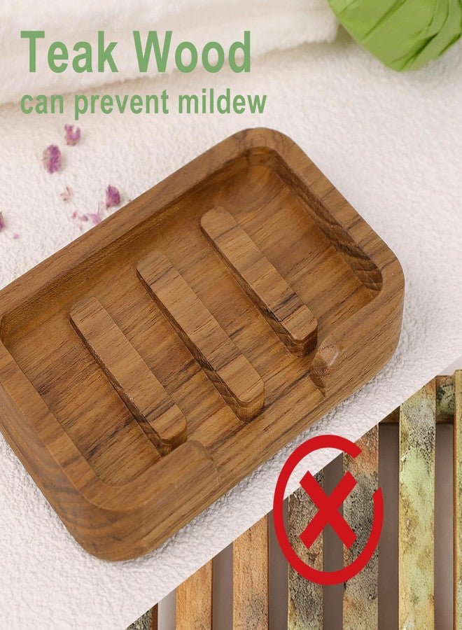 HTB Self Draining Soap Dish by HTB,Teak Wood Soap Holder,Sponge Holder for Kitchen,Soap Saver for Shower, Bathroom, Sink, Kitchen and Countertop - Image 4