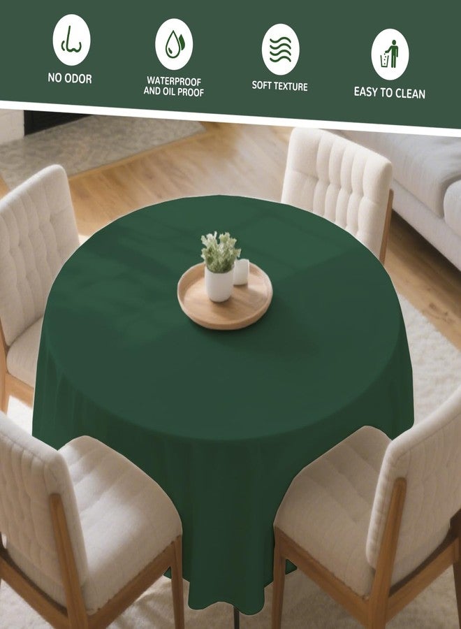 JSQBSECL 14 Pack Green Plastic Table Cloth 84in Disposable Round Plastic Table Cover for Parties (Green, 84" Round) - Image 3