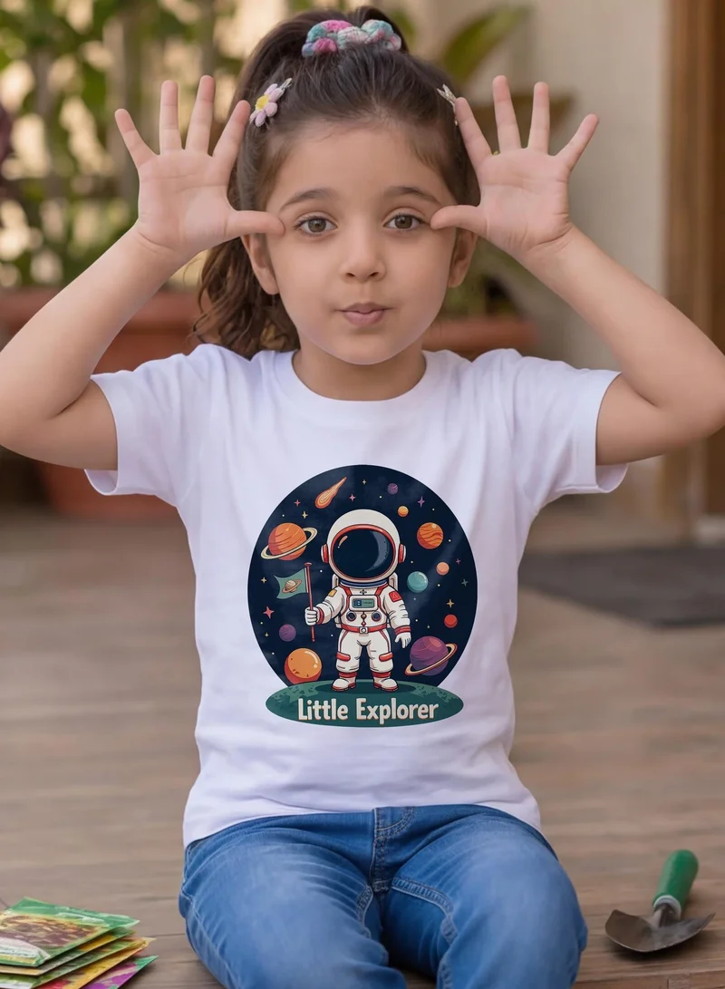 Funkaar White Funkaar Little Explorer Astronaut Print T-shirt  | Best Price UAE
