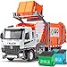 HAPYAD AUTOLift Function Garbage Truck Toys Metal Cab Trash Truck Toy Set with Lights and Sounds Includes 3 Dumpsters Birthday Gift for Kids Boys Toddlers Orange - Image 2