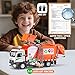 HAPYAD AUTOLift Function Garbage Truck Toys Metal Cab Trash Truck Toy Set with Lights and Sounds Includes 3 Dumpsters Birthday Gift for Kids Boys Toddlers Orange - Image 4