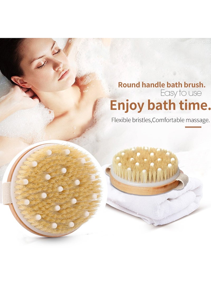 Loquat 1Pcs Dry and Bath Body Brush, Reduce Cellulite, Dry Brush for Cellulite and Lymphatic Drainage, Exfoliating Brush with Soft Massage Nodules,Shower Brush Body Scrubber - Image 1