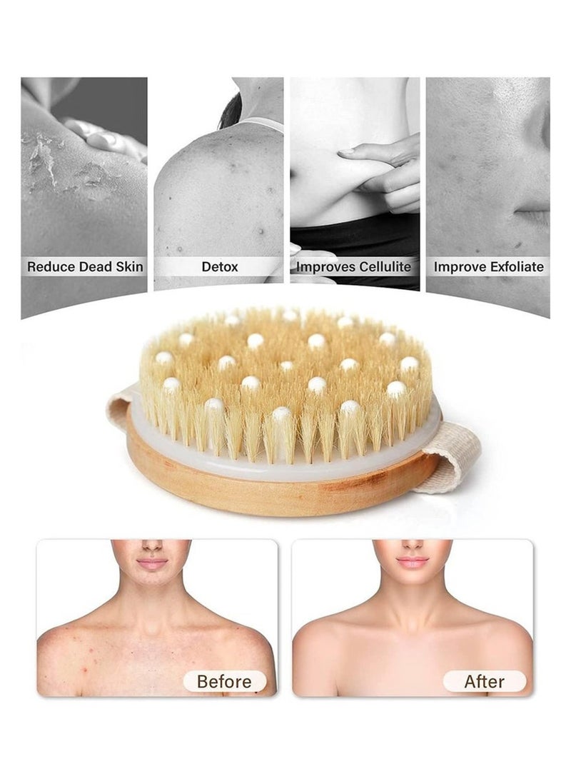 Loquat 1Pcs Dry and Bath Body Brush, Reduce Cellulite, Dry Brush for Cellulite and Lymphatic Drainage, Exfoliating Brush with Soft Massage Nodules,Shower Brush Body Scrubber - Image 5