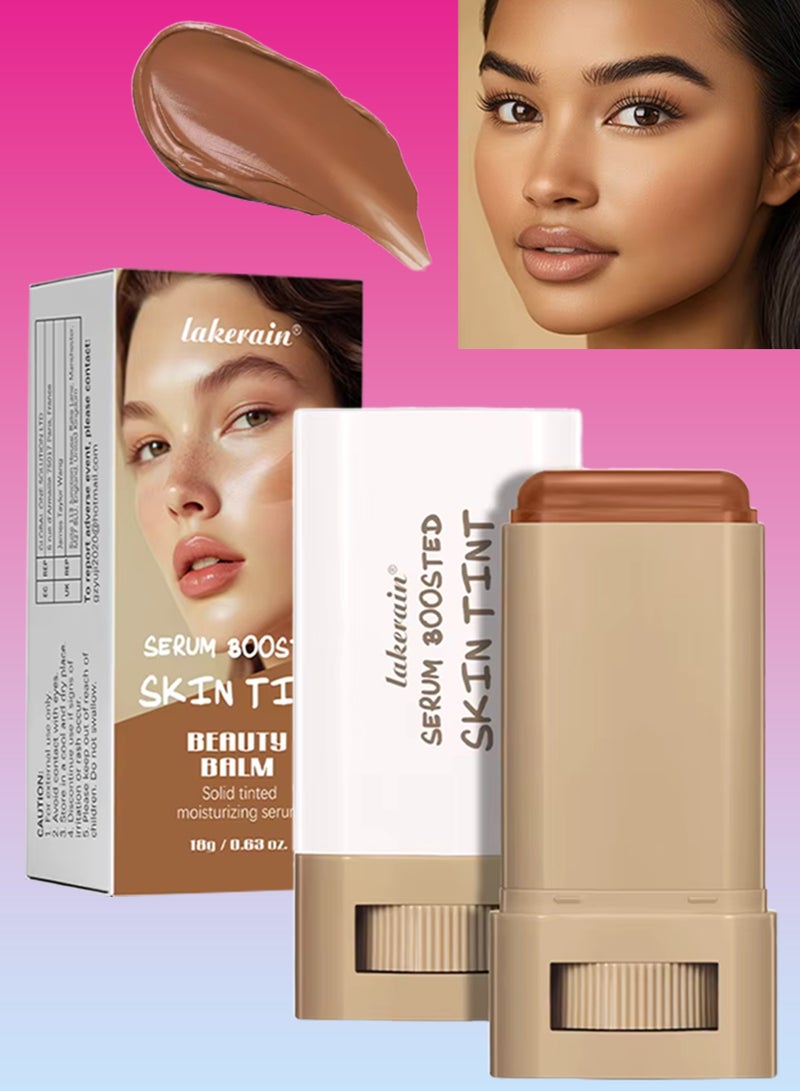 lakerain Serum Boosted Skin Tint Beauty Balm Solid Tinted Moisturizing Serum Contour Stick Foundation Face Sticks for Women Natural Finish Makeup Foundation Face Stick Contour Stick 18g 03 - Image 1