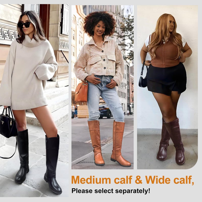 Vepose Women's Knee High Boots, Fashion Riding Tall Boot with Wide Calf and Extra Wide Width, 948W - Black, Size 8W US - Calf Boots with Zipper (CJY948W Black 08) - Image 3