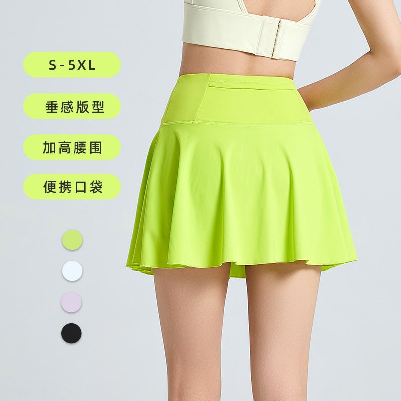 Summer Thin Loose Sports Shorts Women'S Quick-Drying Fake Two-Piece Skirt Anti-Exposure Tennis Running Fitness Yoga Wear - Image 3