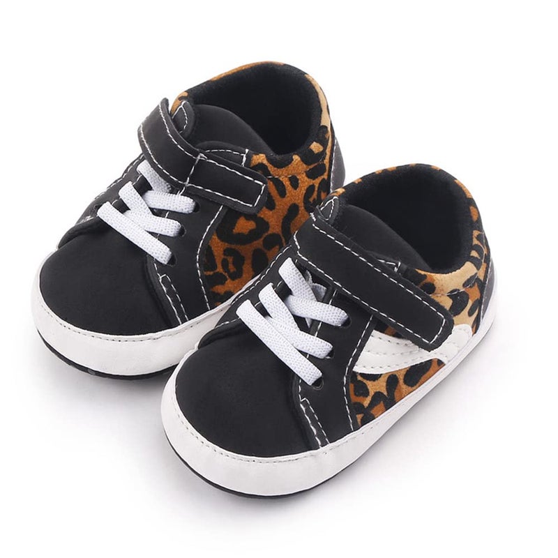 Clowora Unsex Baby Boys Girls Canvas First Walkers Shoes,Newborn Infant Non Slip Soft Sole Crib Casual Sneaker (012/Leopard,6-12 Months) - Image 5