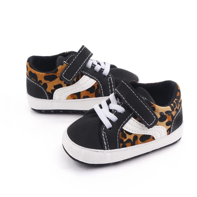 Clowora Unsex Baby Boys Girls Canvas First Walkers Shoes,Newborn Infant Non Slip Soft Sole Crib Casual Sneaker (012/Leopard,6-12 Months) - Image 3