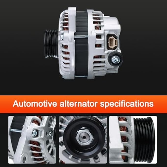 KALANBAY A3TX0091 Alternator For Ford Explorer 11-12, Edge 11-13, Flex 09-10, Taurus 10-12, Taurus X 08-09 & Lincoln MKX 11-13, MKS 09-12, MKT 10-12, 3.5L 3.7L, 12V 175A CW 6-Groove Pulley - Image 4
