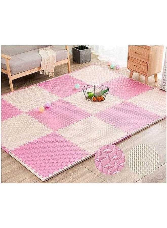 سيجناترون أرضيات سيجناترون المتشابكة || سجادة لعب متشابكة للأطفال || سجادة أرضية للمتاجر || سجادة أرضية للمطبخ || سجادة للحيوانات الأليفة || سمك ١٢ مم (٤ بلاطات - ١٦ قدمًا مربعًا، وردي - أبيض) - Image 4