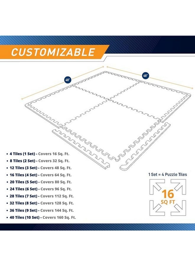 سيجناترون أرضيات سيجناترون المتشابكة || سجادة لعب متشابكة للأطفال || سجادة أرضية للمتاجر || سجادة أرضية للمطبخ || سجادة للحيوانات الأليفة || سمك ١٢ مم (٤ بلاطات - ١٦ قدمًا مربعًا، وردي - أبيض) - Image 3