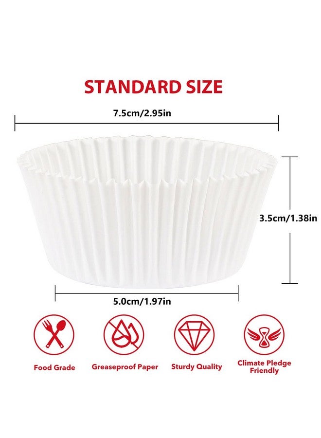 Caperci Standard White Cupcake Liners for Baking 200 Counts - Caperci Greaseproof Muffin Baking Cups for Wedding Birthday Party Baby Shower Festivals (White) - Image 2