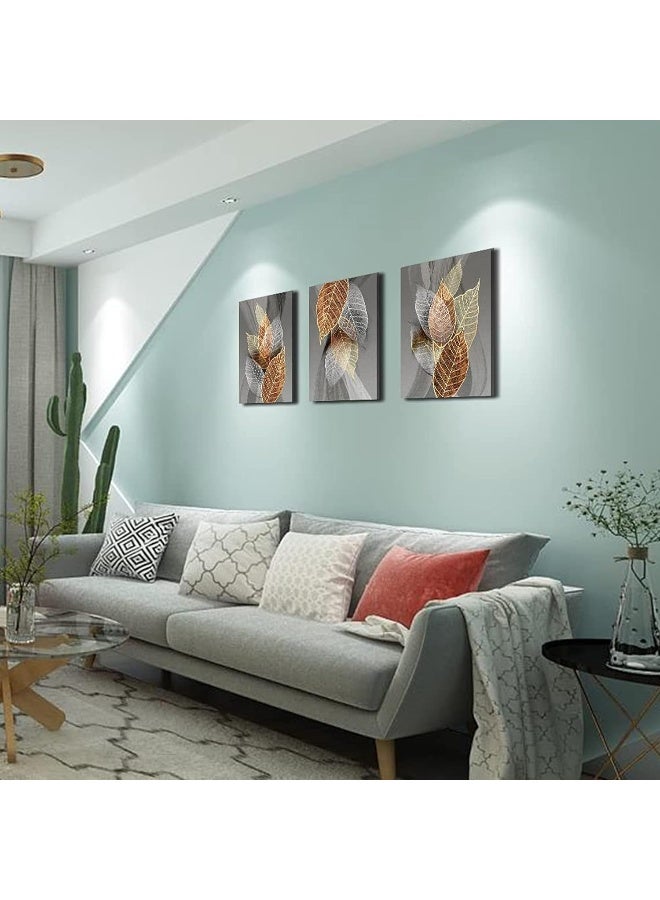 Sulfar Canvas Wall Art For Living Room Family Decorations Kitchen Modern Bathroom Decor Black Paintings Abstract Leaves Pictures Artwork Inspirational Bedroom Home 3 Pieces - Image 4