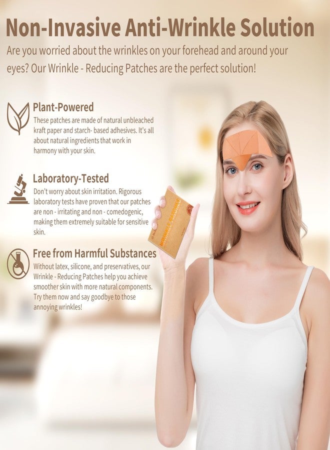 HUGROSE Forehead Wrinkle Patches Overnight, 144 Count Anti Wrinkle Patches for Smooth & Soften Horizontal & Eleven Lines, Natural Facial Patches, Safe & Effective, with Thick Kraft Paper and Self-Sealing Bag - Image 2