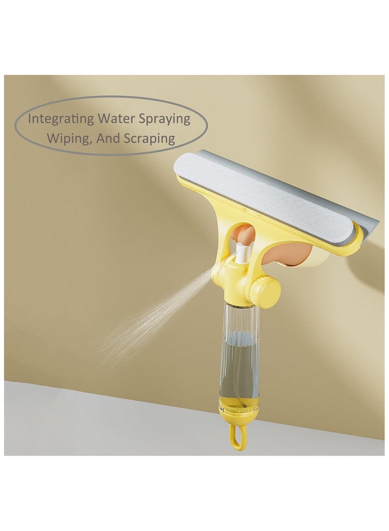Squeegee for Shower Glass Door, 3 in1 Multifunctional Shower Squeegee, Heavy Duty Window Scrubber, With Stain Brush Head, for Shower Doors, Windows, Mirrors, Tiles and Car Glass etc (Yellow) - Image 2