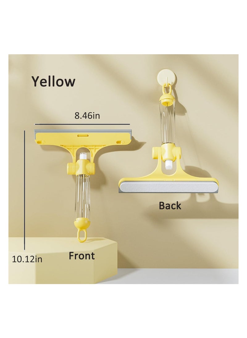 Squeegee for Shower Glass Door, 3 in1 Multifunctional Shower Squeegee, Heavy Duty Window Scrubber, With Stain Brush Head, for Shower Doors, Windows, Mirrors, Tiles and Car Glass etc (Yellow) - pzsku/ZE3DF376B2CDD53A97F37Z/45/_/1727008697/97df3c52-126c-4581-817b-e9c1315c49bd