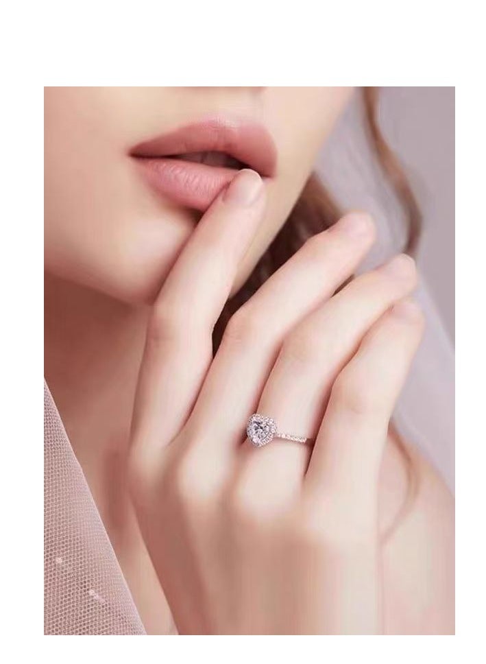 Akali 2 Carat Moissanite Women's Wedding Ring , S925 Plated With White Gold  ,Adjustable Size , Luxury Gift Box , Ready to Gift - Image 5