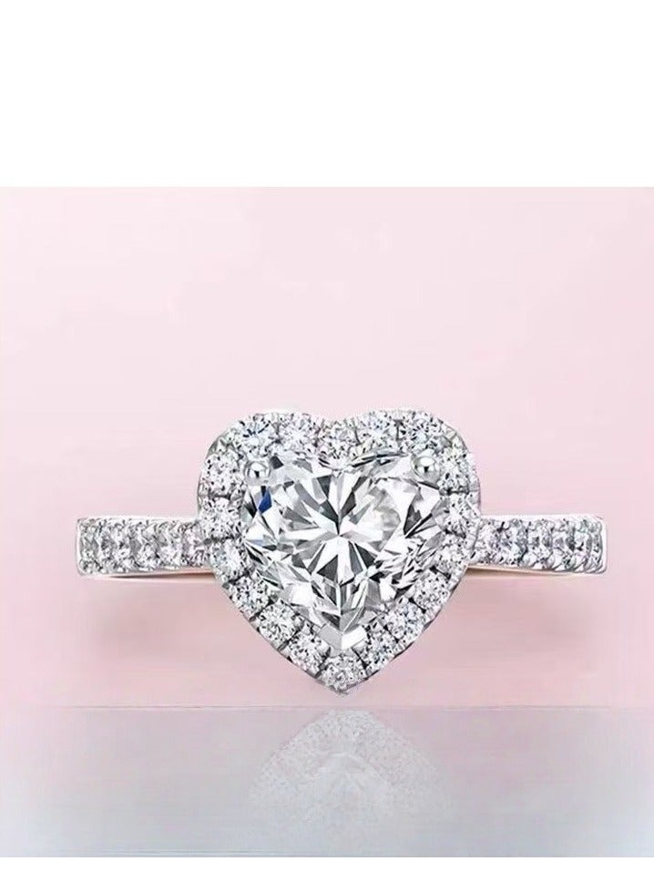 Akali 2 Carat Moissanite Women's Wedding Ring , S925 Plated With White Gold  ,Adjustable Size , Luxury Gift Box , Ready to Gift - Image 2