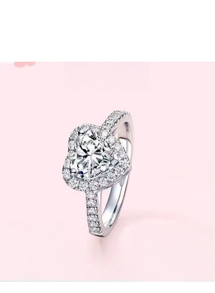 Akali 2 Carat Moissanite Women's Wedding Ring , S925 Plated With White Gold  ,Adjustable Size , Luxury Gift Box , Ready to Gift - Image 3