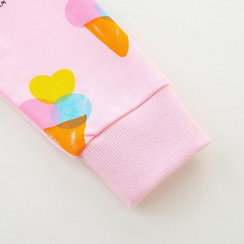 Bumeex Toddler Girl's Sweatshirts Clothes Outfits Cotton Cute Fall Winter Spring Long Sleeve Shirt Casual Fashion Crewneck Pullover Tops Clothing for Daily School Playwear Pink Ice Creams 3t - Image 4