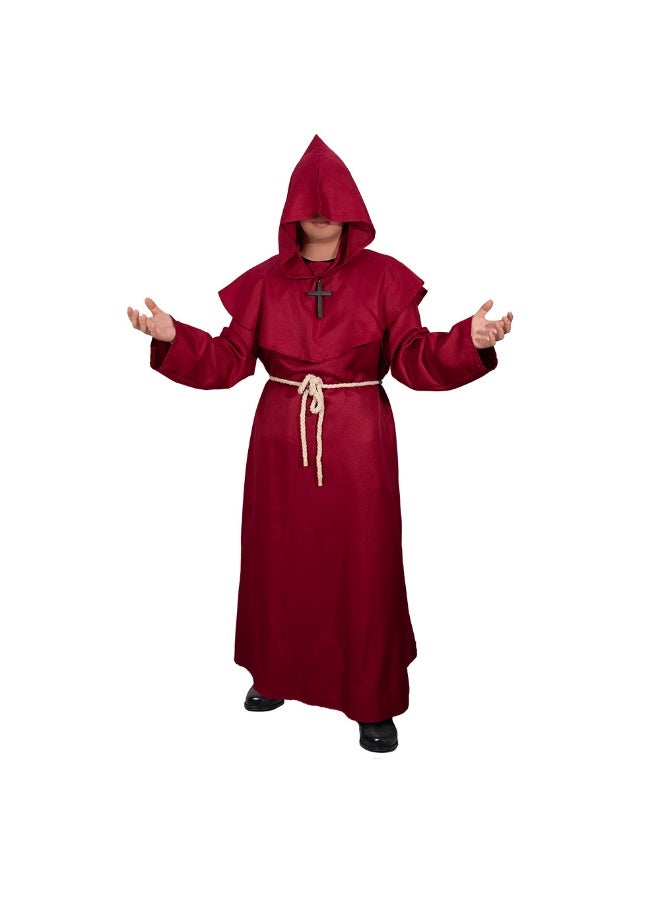 NIBEMINENT Halloween costumes, medieval monk robes, monk robes, wizard robes, priest robes, and a complete set of shawls - Image 1