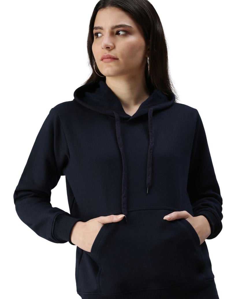JUNEBERRY Women's Fleece Hooded Sweatshirt (Jb_W02_Navy_XXL_Navy_2XL) - Image 4