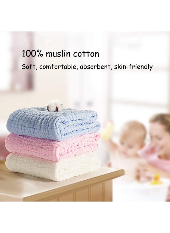 Yookidoo Yookidoo Organic Muslin Cotton Baby Washcloths Extra Soft & Absorbent Face Towel Handkerchief/Hankies Reusable Napkins for Infants Toddlers Pack of 5  - Image 3
