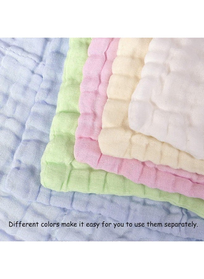 Yookidoo Yookidoo Organic Muslin Cotton Baby Washcloths Extra Soft & Absorbent Face Towel Handkerchief/Hankies Reusable Napkins for Infants Toddlers Pack of 5  - Image 4