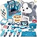 B Bascolor 22Pcs Dog Toys for Kids Vet Doctor KitWalking Barking Electronic Interactive Husky Dog ToyVeterinarian Playset for KidsPretend Play Birthday Gift Preschool Toy for Boys Toddlers 3 4 5 6 - Image 2