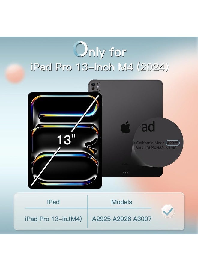 iPad Pro 13-Inch M4 (2024) Slim Black Smart Cover - Hard Shell Protection, Built-In Stand, Auto Wake/Sleep, Full Coverage