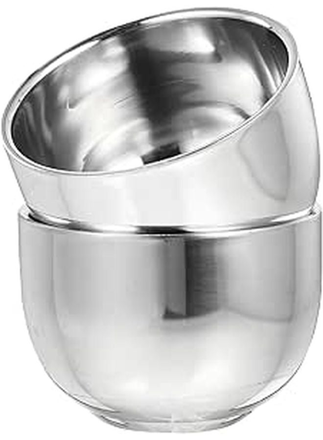 Stainless Steel Shaving Cream Bowl With Soap Cup For Home And Barber Use - Image 1