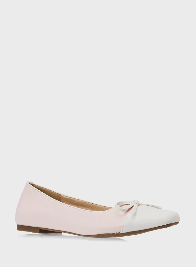 ELLA Contrast Ballerina With Bow