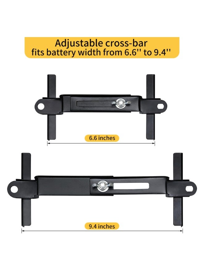 Car Battery Hold Down Kit with Adjustable Crossbar and 11-inch J-Bolts, High-Strength Rust-Resistant - Image 2