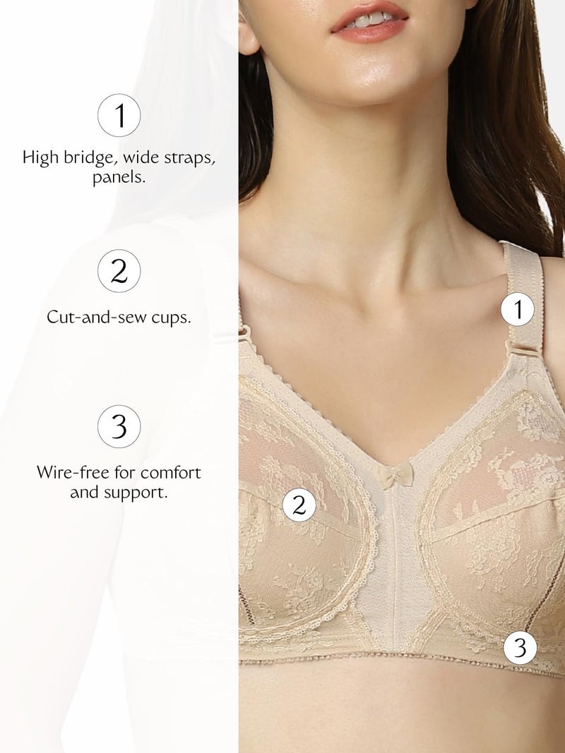 Triumph International Women's Non Padded | Wireless | Doreen 36D Skin | Full-Coverage Big Cup Bra | Pack of 1 - Image 4