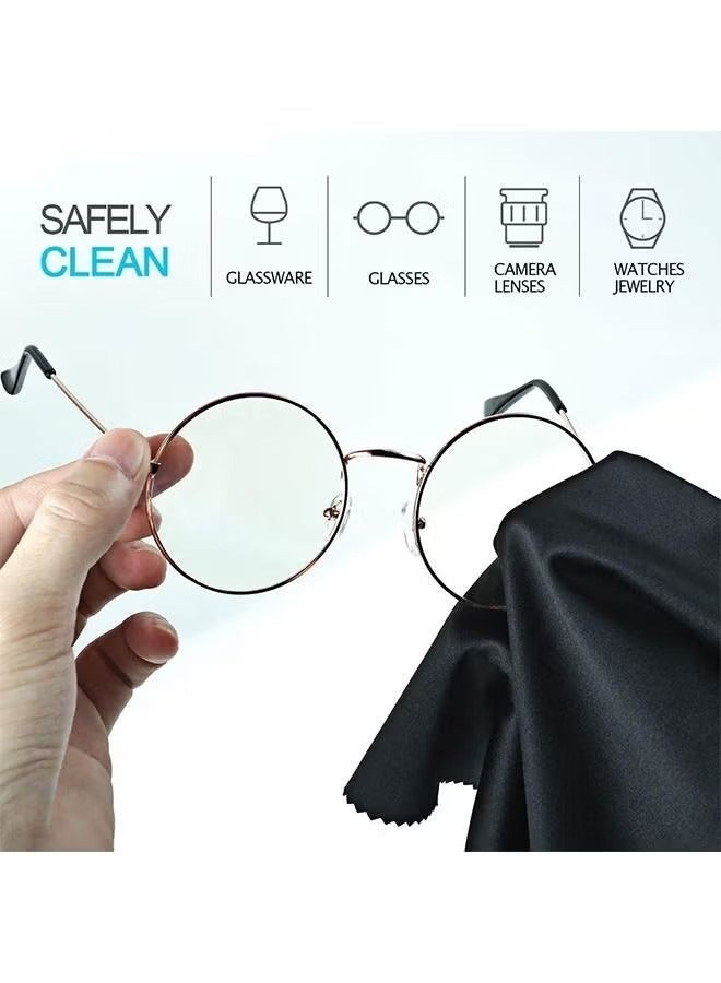 JS 10-Piece Microfiber Eyeglass Cloths for Cleaning Lenses, Screens, Cameras, Cell Phone, LCD TV Screens, Tablets,Grey and Black - Image 5