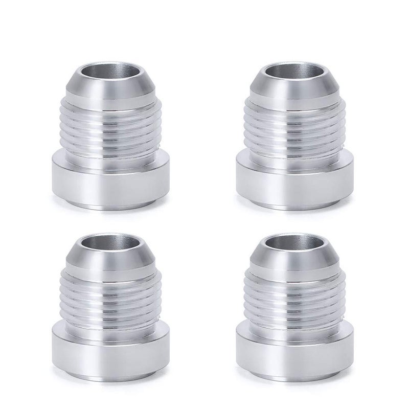 PQY 6AN/8AN/10AN Male Weld On Fitting Bung Hose Adapter Fuel Oil Aluminum Pack of 4 (AN10) - Image 1