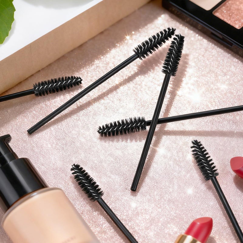 EWVVSS 600-Pcs Mascara Wands Disposable Eyelash Brush with Container Spoolies for Eyebrows Extensions(Black) - Image 5