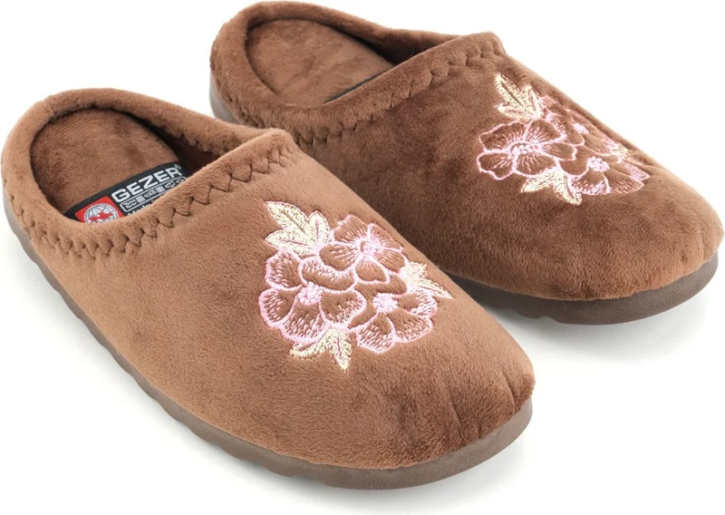 Gezer Women's Winter Floral Patterned Home Garden Gondola Slippers