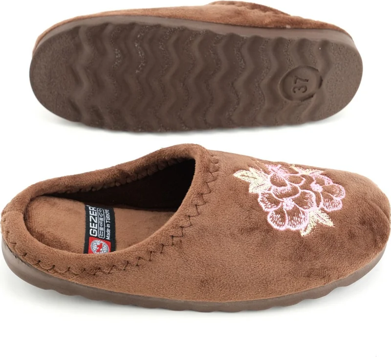 Gezer Women's Winter Floral Patterned Home Garden Gondola Slippers