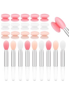 Eaasty 30 Pcs Silicone Lip Brush With Cover Lipstick Applicator Brushes Silicone Lipstick Brush Reusable Lip Applicator Silicone Makeup Applicator Lip Makeup Brush For Applying Cream Or Eyeshadow3 Colors  - Image 1