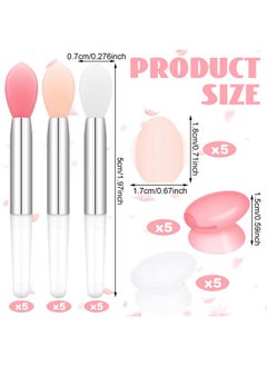 Eaasty 30 Pcs Silicone Lip Brush With Cover Lipstick Applicator Brushes Silicone Lipstick Brush Reusable Lip Applicator Silicone Makeup Applicator Lip Makeup Brush For Applying Cream Or Eyeshadow3 Colors  - Image 3