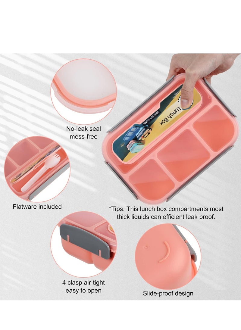 Generic 1300ml Leak-Proof Bento Lunch Box with 4 Compartments, Microwave & Dishwasher Safe, BPA-Free, for Kids & Adults Use at School, Office, Travel  - Image 3