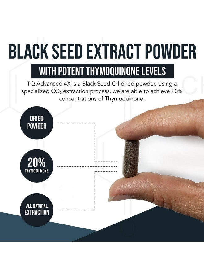 Triquetra Health 20% Thymoquinone Black Seed Oil Extract Capsules - TQ-Advanced 4X®: Potent Thymoquinone Concentration Available Concentrate from Nigella Sativa, Raw Form, Vegan, Glass Bottle (25 mg - 60 Capsules)  - Image 3