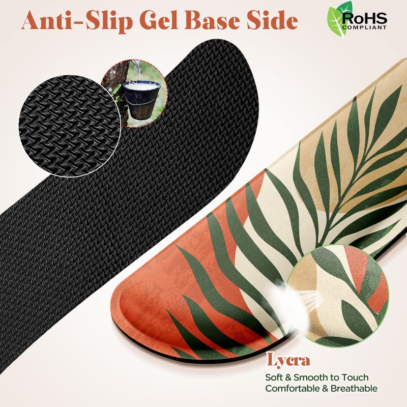 Gimars Enlarge Silky and Superfine Fabric Gel Memory Foam Keyboard Wrist Rest Set, Ergonomic Keyboard Mouse Wrist Support for Typing Pain Relief, Comfort for Office, Gaming, Computer-Morandi Orange - Image 3