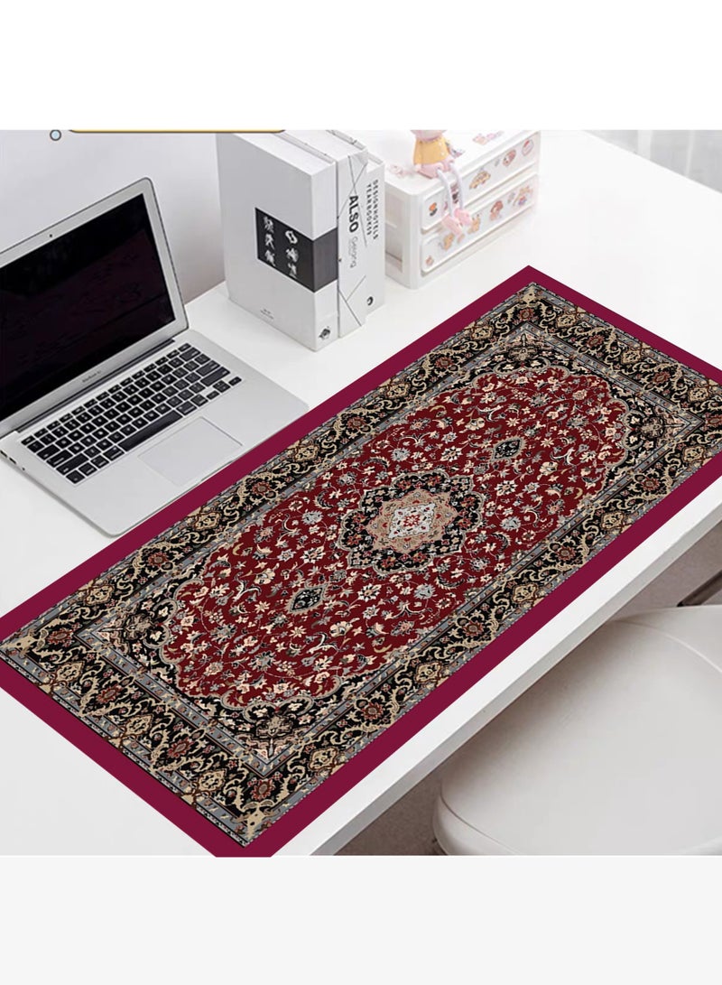Vintage Persian-Inspired Mouse Pad with Non-Slip Base – Large 80x30 cm Gaming and Office Desk Mat