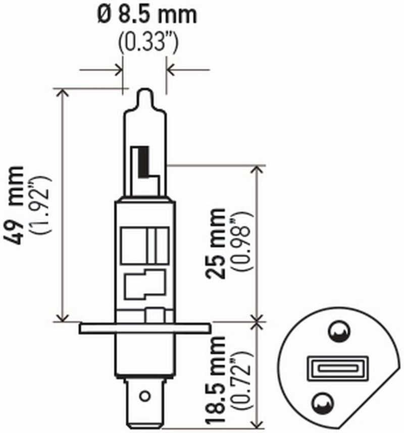 HELLA H1 2.0TB High Performance Bulb Set, 12V, 55W, 2 Pack - Image 3