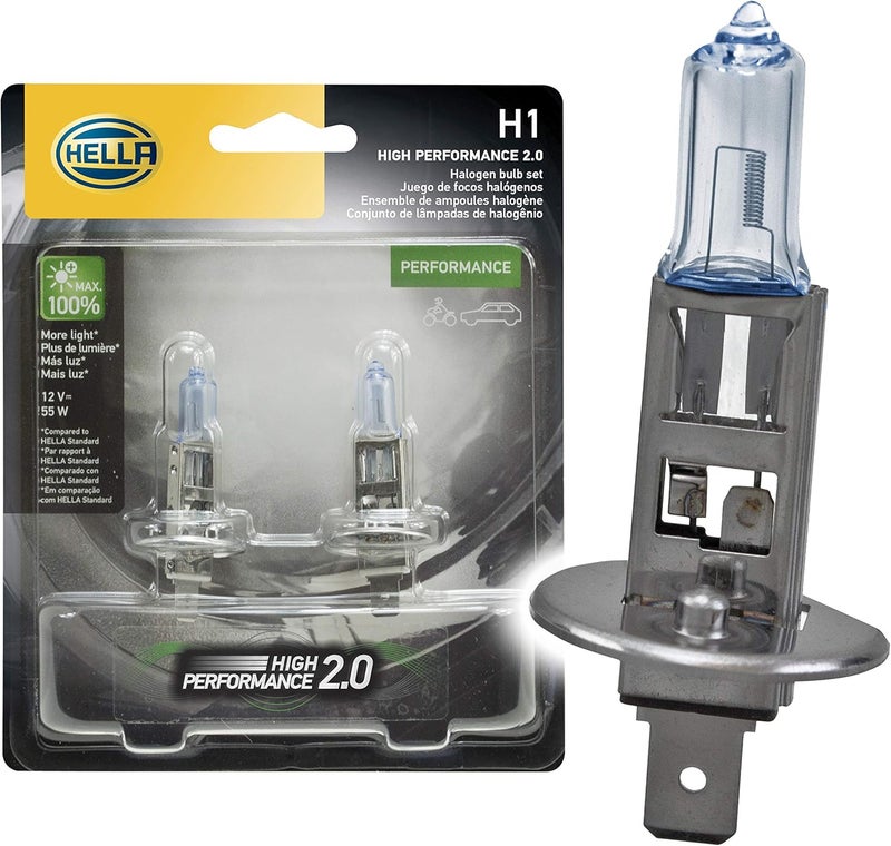 HELLA H1 2.0TB High Performance Bulb Set, 12V, 55W, 2 Pack - Image 1