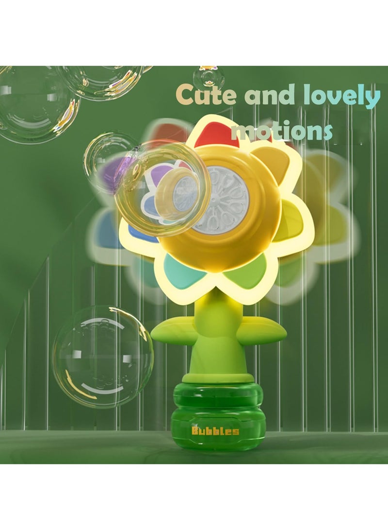 CMGTYYD Bubble Machine for Kids, Rechargeable Dancing Sunflower Bubble Maker, Light Up Automatic Bubble Blower Toys for Baby Childrens Girls Gift, Bubble Blaster Party Favors - Image 4