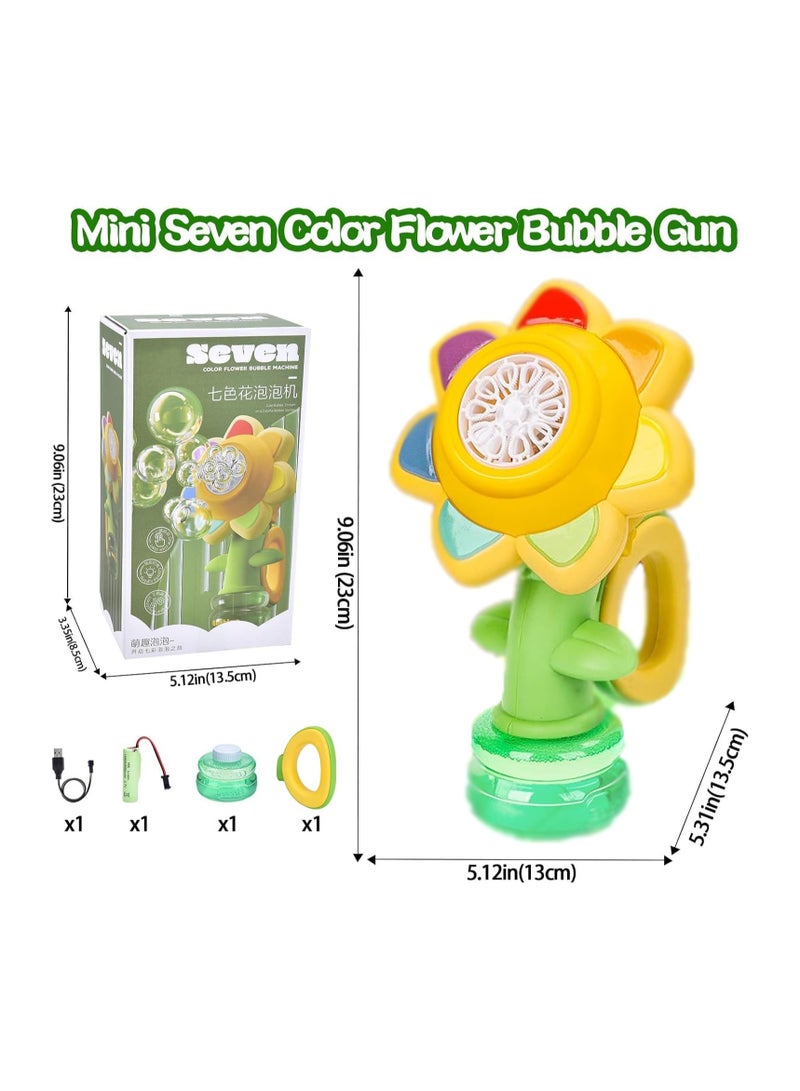 CMGTYYD Bubble Machine for Kids, Rechargeable Dancing Sunflower Bubble Maker, Light Up Automatic Bubble Blower Toys for Baby Childrens Girls Gift, Bubble Blaster Party Favors - Image 2